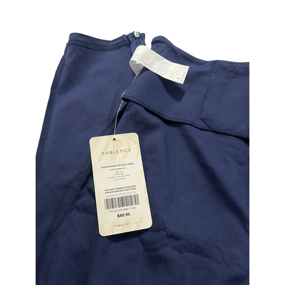 Fabletics Ponte Skinny Zip‎ Split Pants High Rise Full Length Front Closure